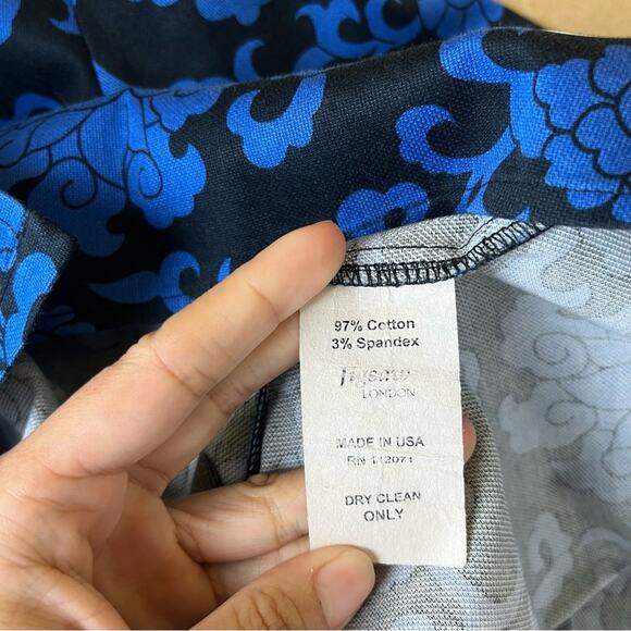 Jigsaw Blue Filagree Button Down Flare Dress - Picture 8 of 8